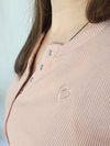 Waffle Henley - Pale Pink