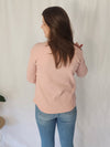 Waffle Henley - Pale Pink