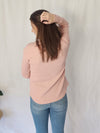 Waffle Henley - Pale Pink