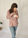 Long Sleeve Layer Top - Dusky Pink