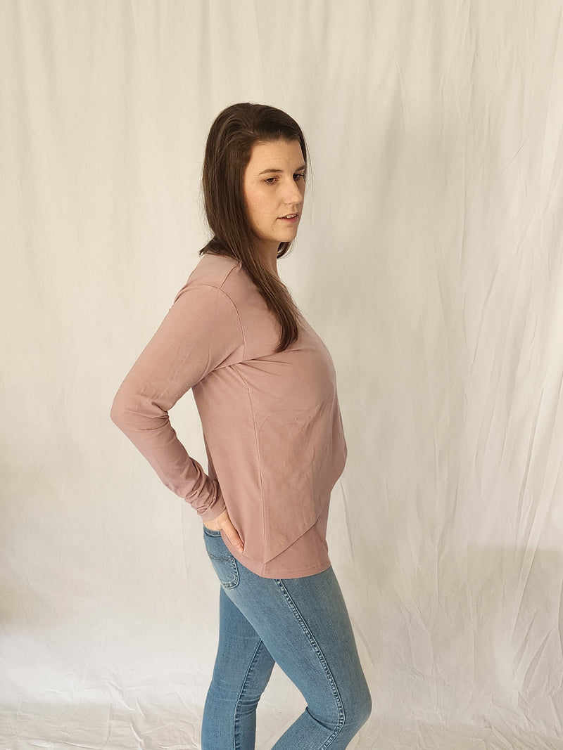 Long Sleeve Layer Top - Dusky Pink