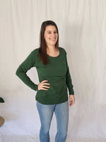 Long Sleeve Layer Top - Emerald Green