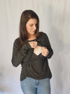 Long Sleeve Layer Top - Black Stripe