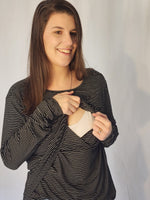 Long Sleeve Layer Top - Black Stripe