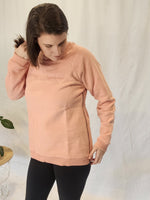 Zip Crew Sweatshirt - Pale Pink