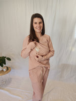 Winter Pyjama Set - Pink and White Stripe