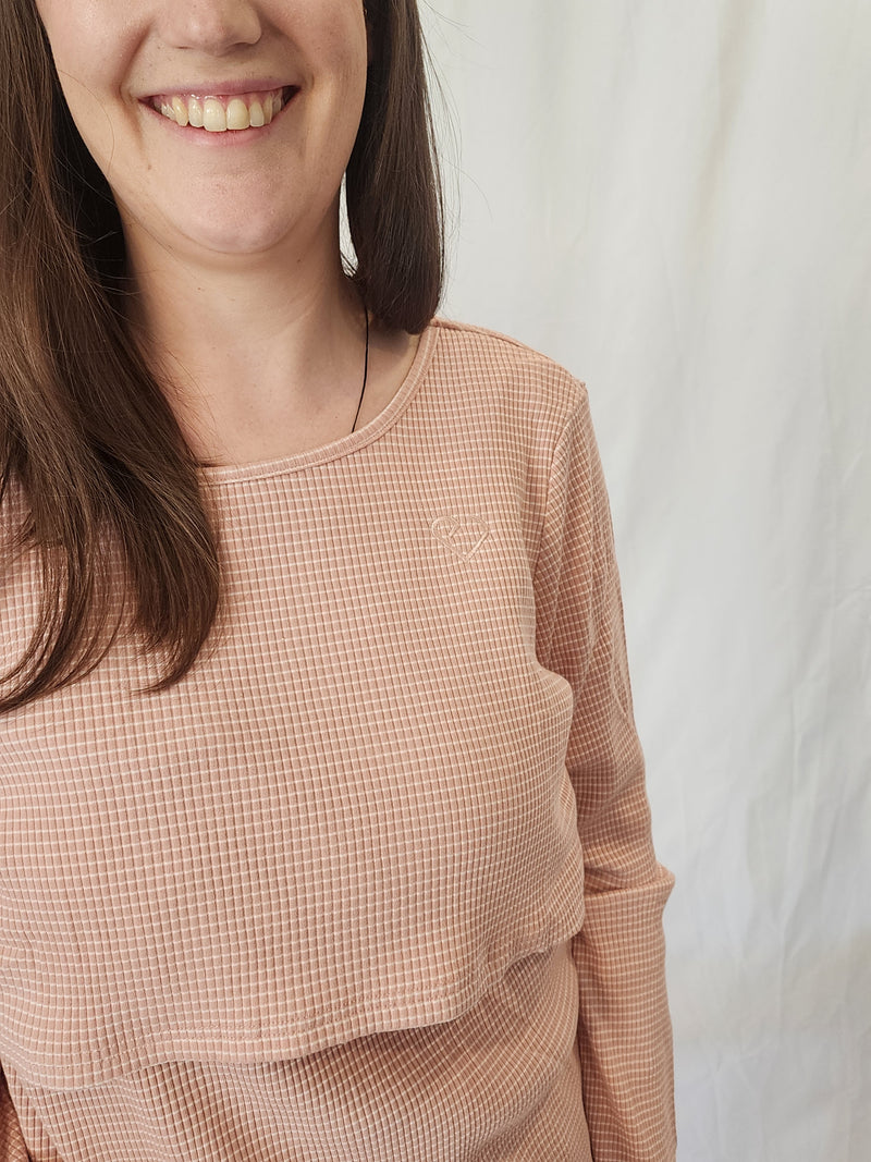 Winter Pyjama Set - Pink and White Stripe