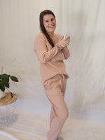 Winter Pyjama Set - Pink and White Stripe