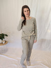 Winter Pyjama Set - Grey and White Stripe