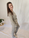 Winter Pyjama Set - Grey and White Stripe