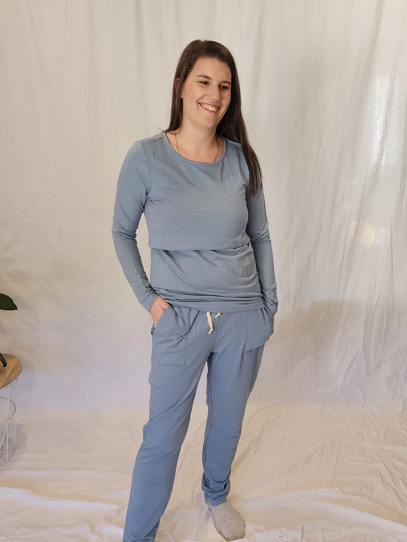 Bamboo Winter Pyjama Set - Sky Blue