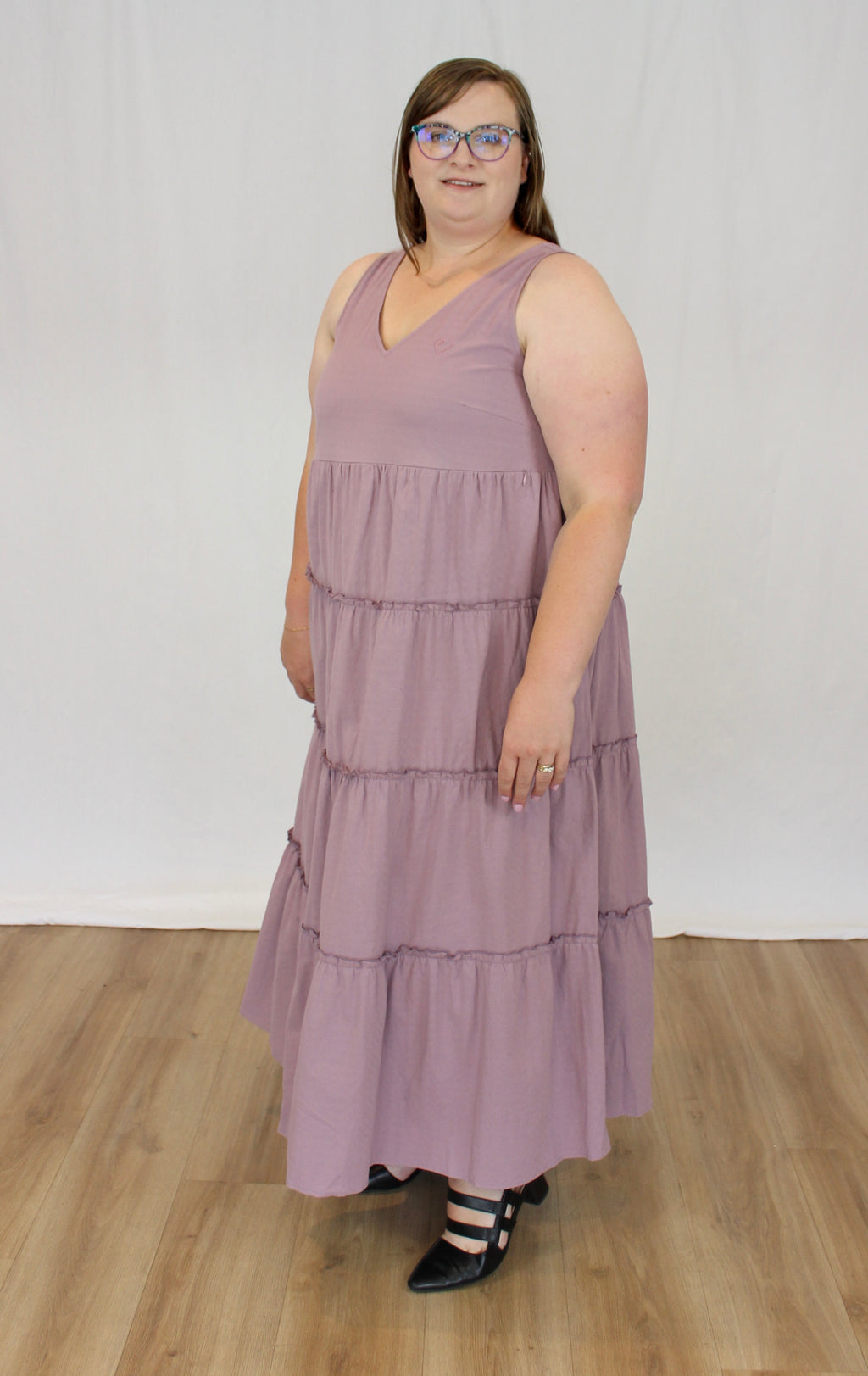 V-Neck Maxi Dress - Lilac