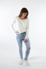 Long Sleeve Layer Top - White