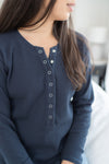 Waffle Henley - Navy