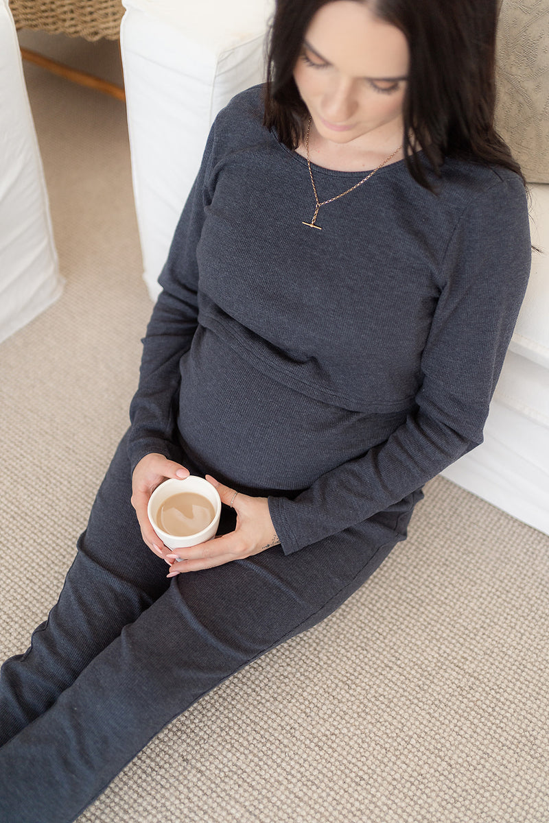 Winter Pyjama Set - Navy Rib - SIZE 6 & 14