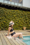 Crossover High Waisted Bikini - Black - SIZE 6 ONLY
