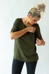 Boxy Tee in Olive - Close To The Heart 